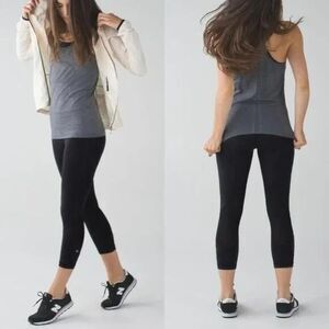 Lululemon Pace Rival Crop Leggings Black Size 8 EUC!!